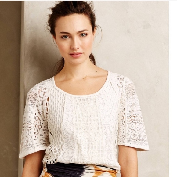 Anthropologie Tops - Anthropologie Meadow Rue Lace Embroidered Top